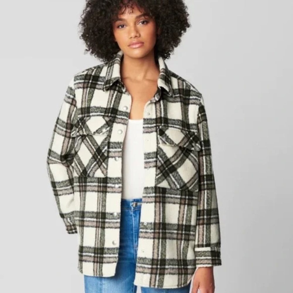 Blank NYC Plaid Outsider Oversized Jacket Size Medium